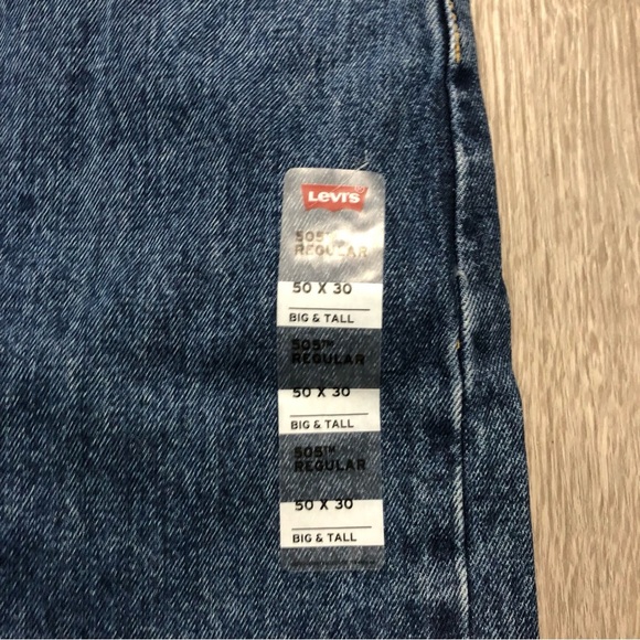 Levi’s 505 Regular Big & Tall 50x30 Men Jeans Blue - Picture 4 of 10